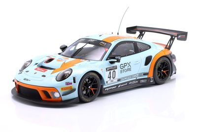 1:18 Ixo - Porsche 911 991-2 GT3 4.0L Team GPX Racing Gulf #40 24h Spa 2020 R. Dumas - L. Deletraz - T. Preining