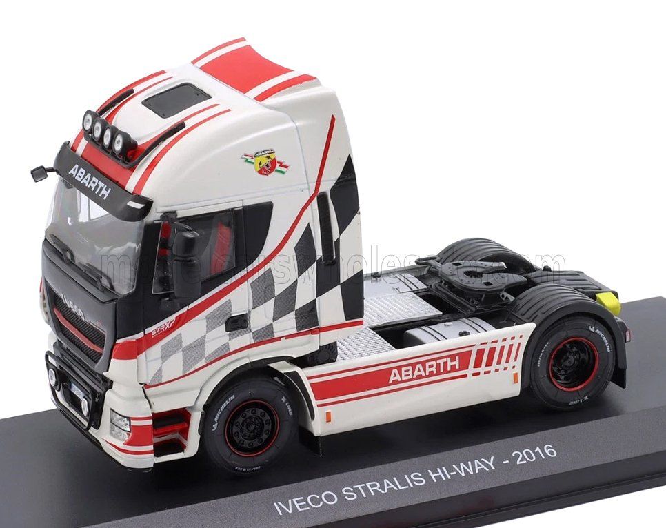 1:43 Hechette - IVECO FIAT - STRALIS E5 HI-WAY TRACTOR TRUCK ABARTH 2-ASSI 2016 - WHITE RED BLACK