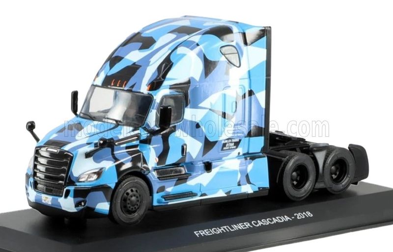1:43 Hechette - FREIGHTLINER - CASCADIA TRACTOR TRUCK 3-ASSI 2018 - BLUE CAMOUFLAGE