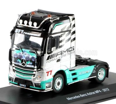 1:43 Hechette - MERCEDES BENZ - ACTROS MP4 1851 TRUCK N 77 TEAM MERCEDES-AMG PETRONAS F1 FORMULA ONE 2-ASSI 2012