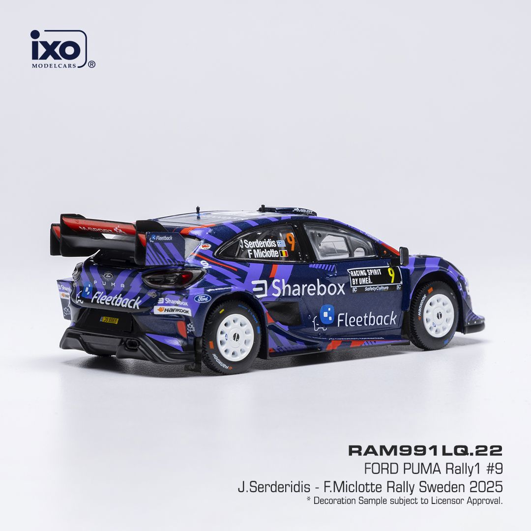 1:43 Ixo - Ford Puma Rally1, WRC, Rally Schweden, 2025, #9, J. Serderidis - F. Miclotte