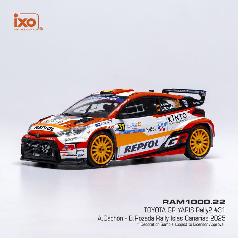 1:43 Ixo - Toyota GR Yaris Rally2, Rally Islas Canaris, 2025, #31, A. Cachon - A. Dumand