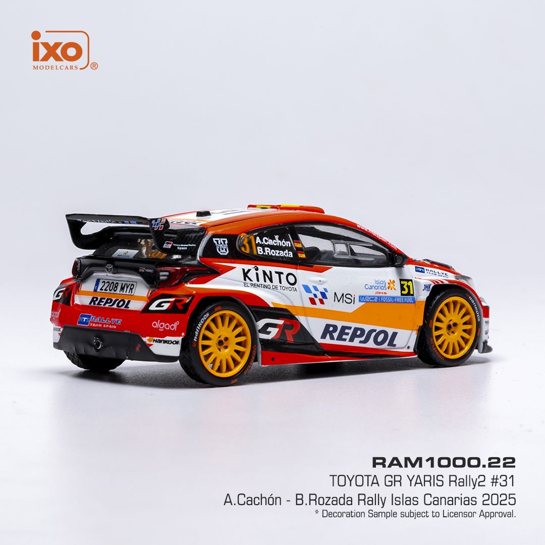 1:43 Ixo - Toyota GR Yaris Rally2, Rally Islas Canaris, 2025, #31, A. Cachon - A. Dumand