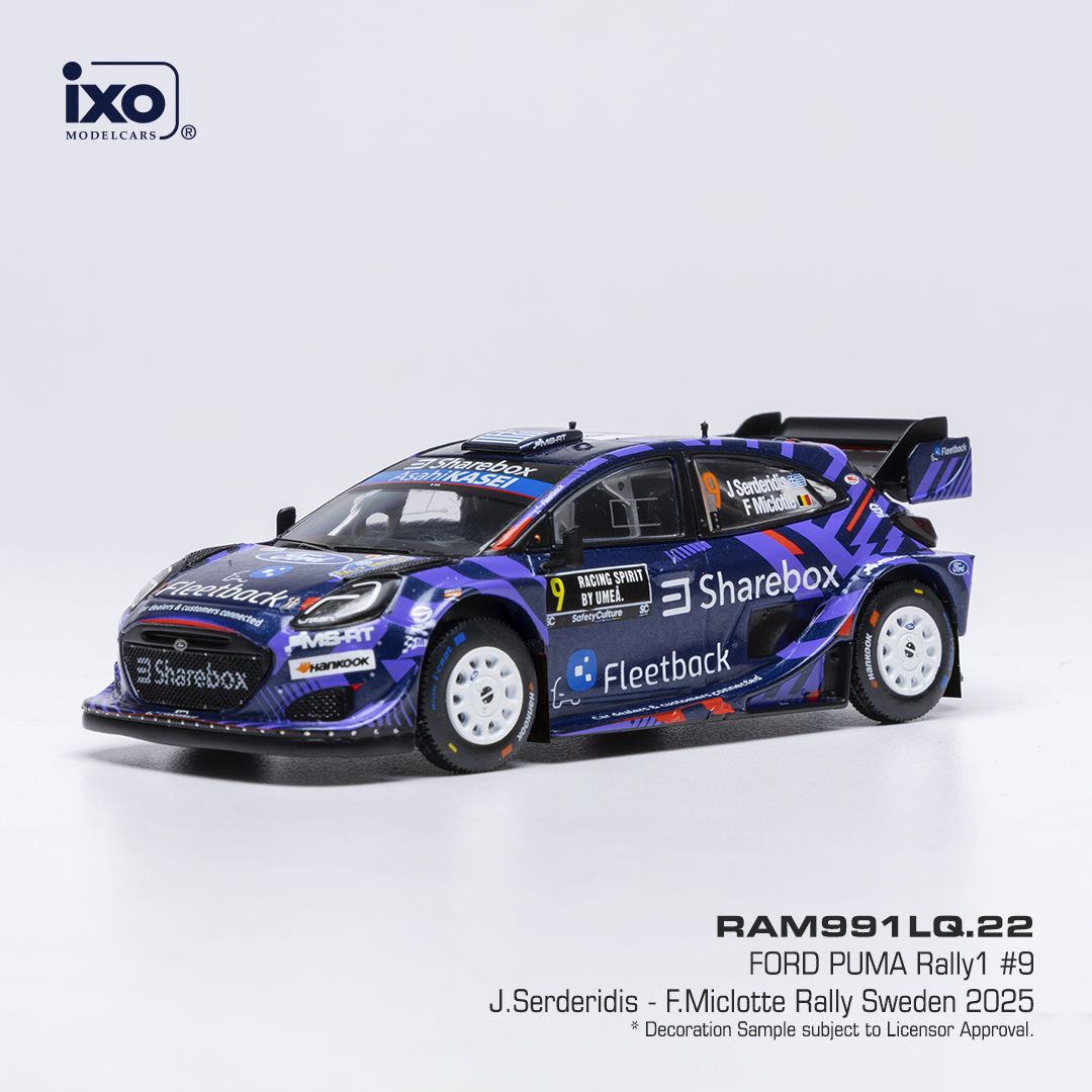 1:43 Ixo - Ford Puma Rally1, WRC, Rally Schweden, 2025, #9, J. Serderidis - F. Miclotte