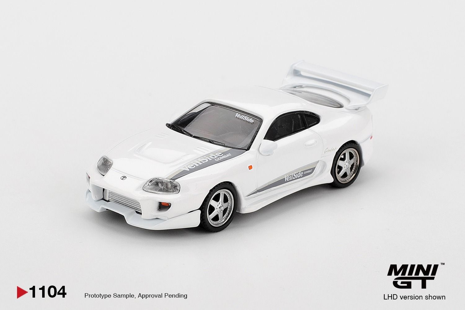 1:64 Mini GT - 2014 Toyota Supra MK4 (A80) Veilside Combat V-I, white pearl metallic *Blister packaging*