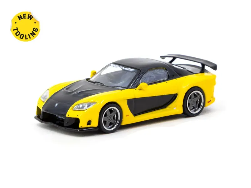 1:64 Tarmac - Mazda RX-7 VeilSide Fortune7, yellow/black 1:64 Tarmac - Mazda RX-7 VeilSide Fortune7, yellow/black