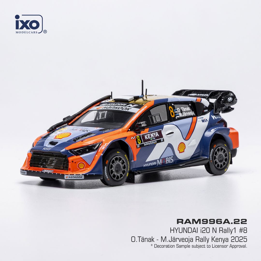1:43 Ixo - Hyundai i20 N Rally1, Safari Rallye Kenia, 2025, #8, O. Tänak - M. Järveoja