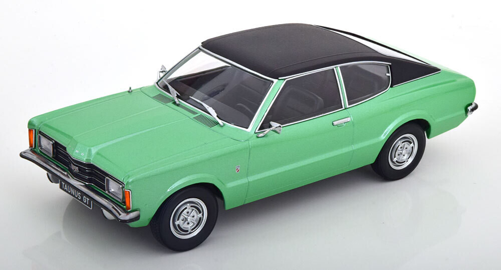 1:18 KK Scale - Ford Taunus GT Coupe mit Vinyldach 1971 grünmetallic/mattschwarz 1:18 KK Scale - Ford Taunus GT Coupe mit Vinyldach 1971 grünmetallic/mattschwarz