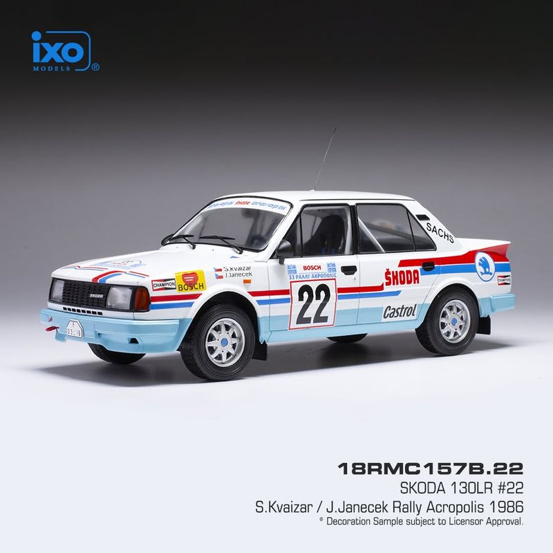 1:18 Ixo - Skoda 130 LR, No.22, Rallye WM, Rally Acropolis, S.Kvaizar/J.Janecek, 1986 1:18 Ixo - Skoda 130 LR, No.22, Rallye WM, Rally Acropolis, S.Kvaizar/J.Janecek, 1986