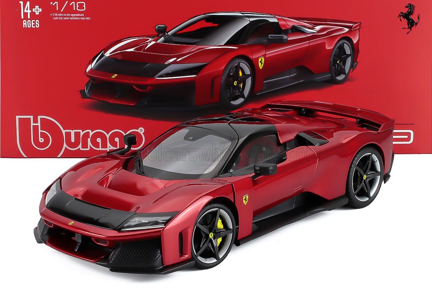 1:18 Bburago Signature - 2024 Ferrari F80 Rosso Supercar Red Metallic  *Black Wheels*