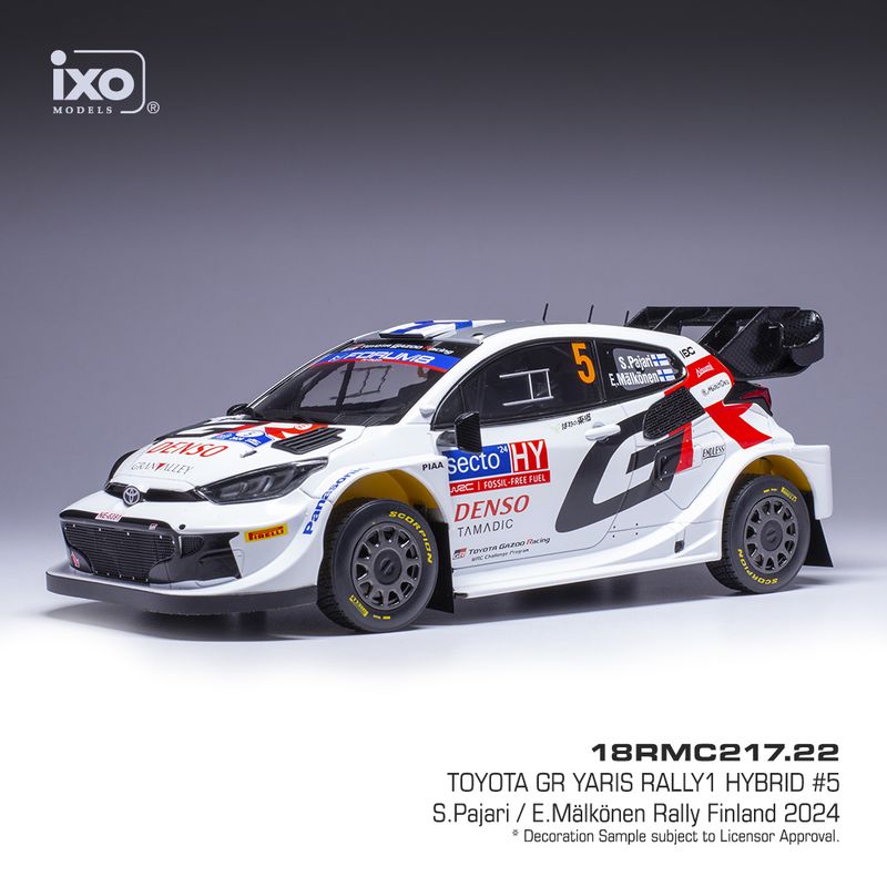 1:18 Ixo - Toyota GR Yaris Rally1 Hybrid Rally WM Rally Finland 2024 #5 S. Pajari E. Mälkönen 1:18 Ixo - Toyota GR Yaris Rally1 Hybrid Rally WM Rally Finland 2024 #5 S. Pajari E. Mälkönen