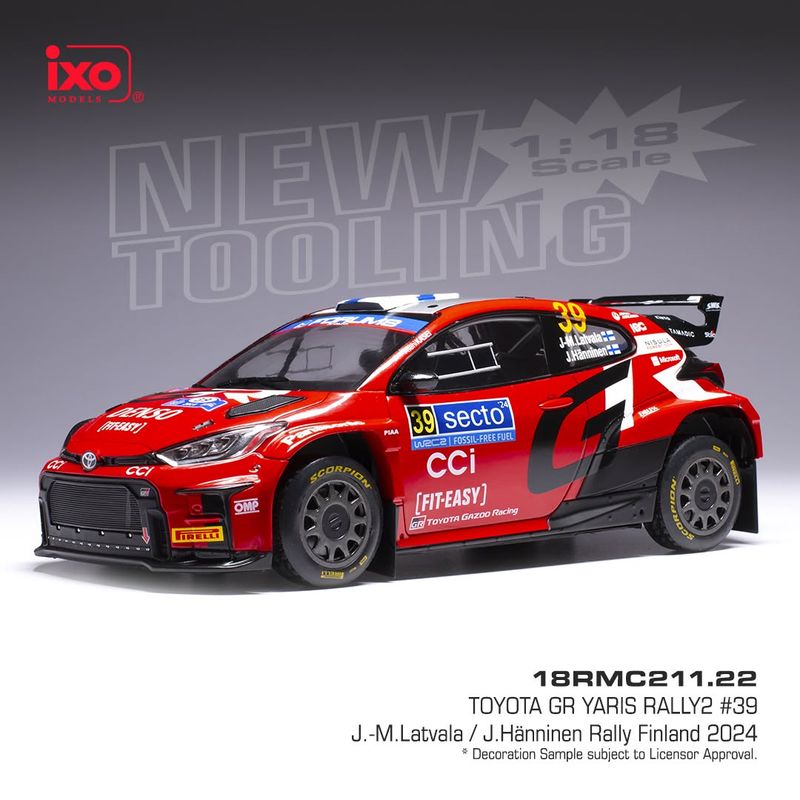 1:18 Ixo - Toyota GR Yaris Rally2 #39 Rally Finland J-M. Latvala J. Hänninen 1:18 Ixo - Toyota GR Yaris Rally2 #39 Rally Finland J-M. Latvala J. Hänninen