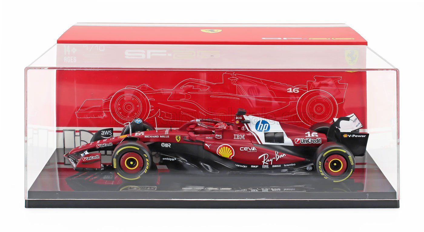 1:18 Bburago - Ferrari F1 SF-25 Team Scuderia Ferrai HP #16 Season  2025 C. Leclerc *Mit Vitrine*
