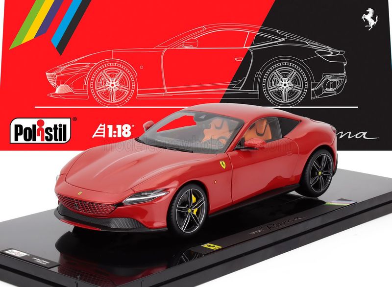 1:18 Polistil - 2019 Ferrari Roma Rosso Corsa 322 *Mit Vitrine* 1:18 Polistil - 2019 Ferrari Roma Rosso Corsa 322 *Mit Vitrine*