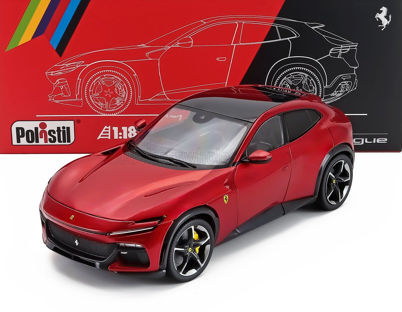 1:18 Polistil - 2022 Ferrari Purosangue Rosso Magma *Mit Vitrine*