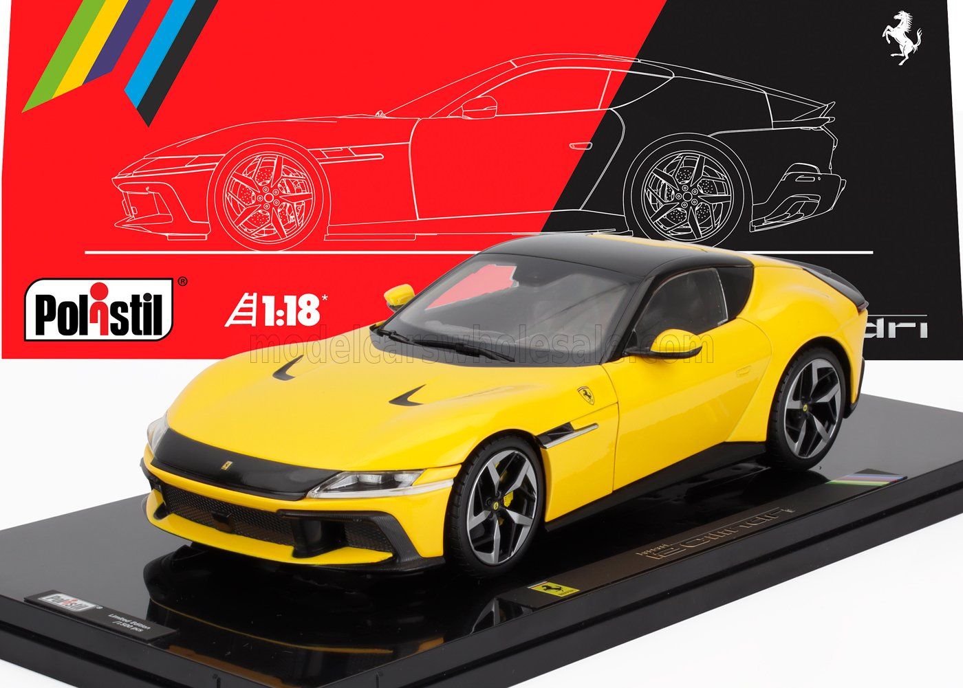 1:18 Polistil - 2025 Ferrari 12 Cilindri Giallo Modena *Mit Vitrine*