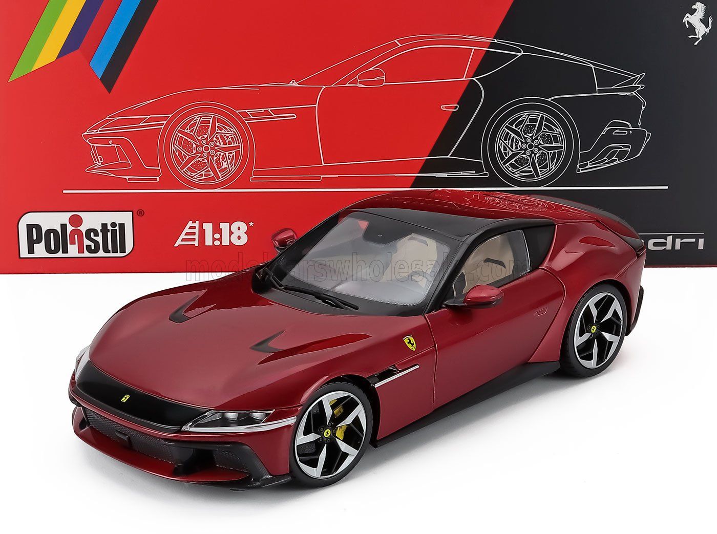 1:18 Polistil - 2025 Ferrari 12 Cilindri Rosso Imola *Mit Vitrine*