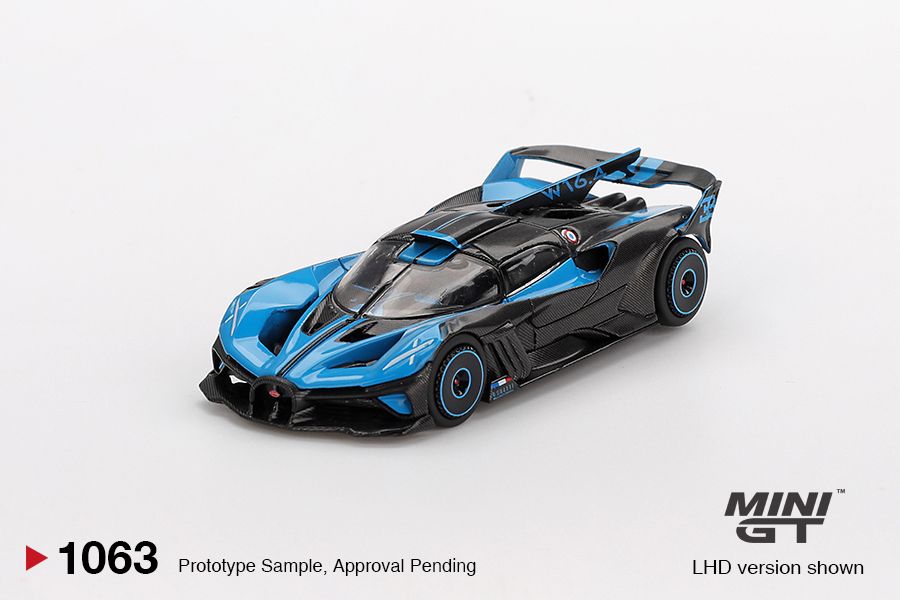 1:64 Mini GT - 2024 Bugatti Bolide Presentation, black/blue 1:64 Mini GT - 2024 Bugatti Bolide Presentation, black/blue