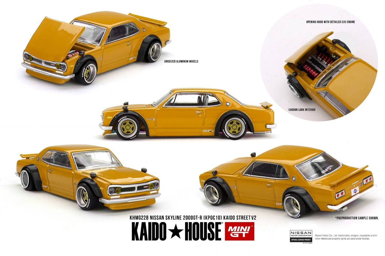 1:64 Mini GT - 1969 Nissan Skyline GT-R (KPGC10) Kaido Street V2, orange