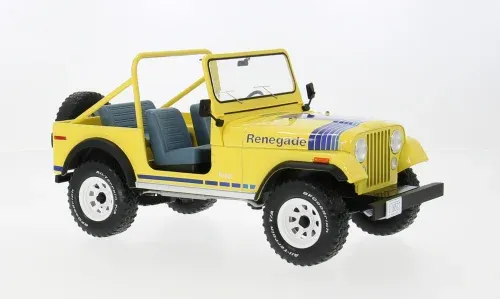 1:18 MCG - Jeep CJ-7 Renegade, hellgelb/Dekor, 1980 1:18 MCG - Jeep CJ-7 Renegade, hellgelb/Dekor, 1980