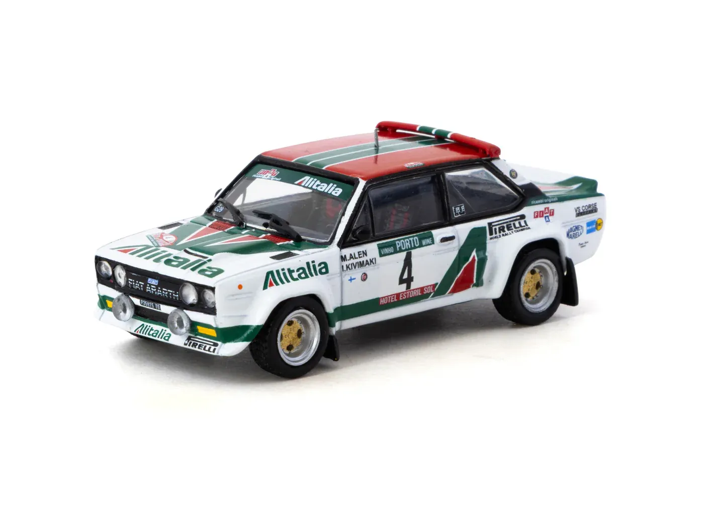 1:64 Tarmac - 1978 Fiat 131 ABARTH Rally, #4 Markku Alén/Ilkka Kivimäki Rallye de Portugal - Vinho do Porto Winner 1:64 Tarmac - 1978 Fiat 131 ABARTH Rally, #4 Markku Alén/Ilkka Kivimäki Rallye de Portugal - Vinho do Porto Winner