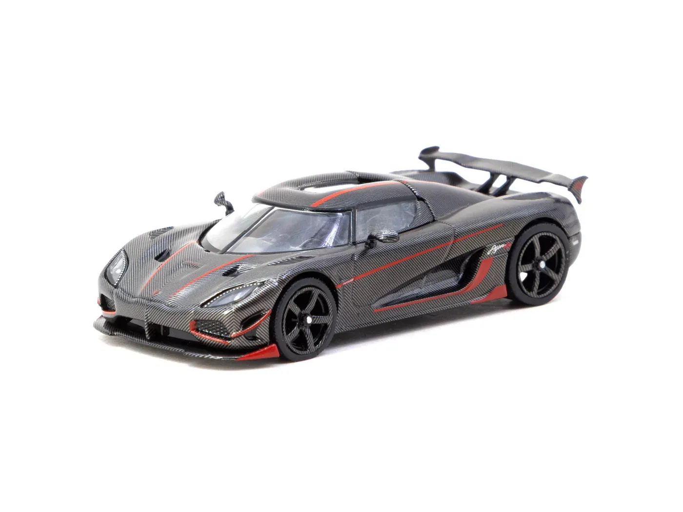 1:64 Tarmac - Koenigsegg Agera RS, black carbon fiber/red