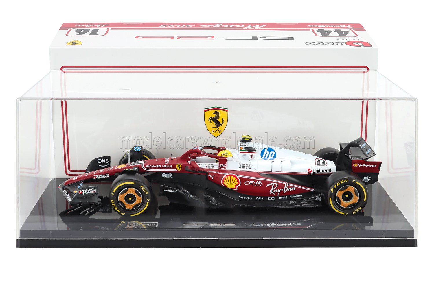 1:18 Bburago - Ferrari F1 SF-25 Team Scuderia Ferrari HP #44 Monza GP 2025 L. Hamilton *Niki Lauda 50th Anniversary World Champion* *Mit Vitrine* 1:18 Bburago - Ferrari F1 SF-25 Team Scuderia Ferrari HP #44 Monza GP 2025 L. Hamilton *Niki Lauda 50th Anniversary World Champion* *Mit Vitrine*