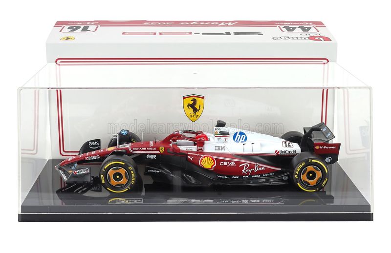 1:18 Bburago - Ferrari F1 SF-25 Team Scuderia Ferrari HP #16 Monza GP 2025 C. Leclerc *Niki Lauda 50th Anniversary World Champion* *Mit Vitrine* 1:18 Bburago - Ferrari F1 SF-25 Team Scuderia Ferrari HP #16 Monza GP 2025 C. Leclerc *Niki Lauda 50th Anniversary World Champion* *Mit Vitrine*