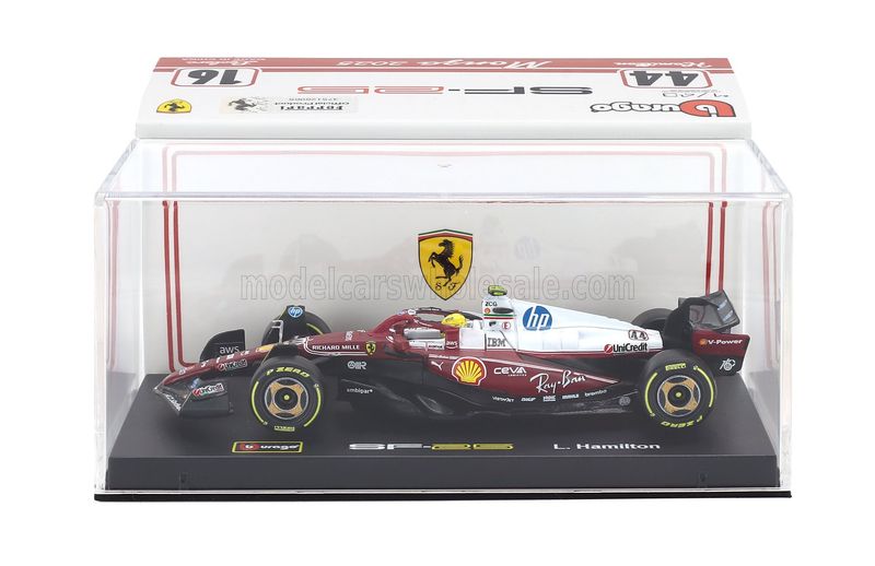 1:43 Bburago - Ferrari F1 SF-25 Team Scuderia Ferrari HP #44 Monza GP 2025 L. Hamilton *Niki Lauda 50th Anniversary World Champion* *Mit Vitrine* 1:43 Bburago - Ferrari F1 SF-25 Team Scuderia Ferrari HP #44 Monza GP 2025 L. Hamilton *Niki Lauda 50th Anniversary World Champion* *Mit Vitrine*