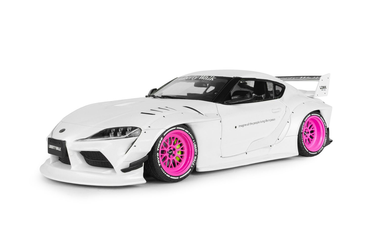 1:18 Solido - 2025 Toyota GR Supra Liberty Walk White Pink 1:18 Solido - 2025 Toyota GR Supra Liberty Walk White Pink