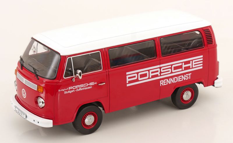 1:18 KK Scale - VW Bus T2b Porsche Renndienst 1972 rot/weiß