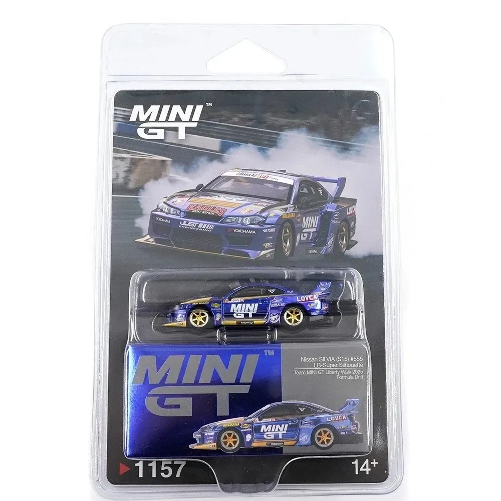 1:64 Mini GT - 2025 Nissan Silvia S15 LB-Super Silhouette #555 Team Mini GT Liberty Walk Formula Driftm *Blister packaging* 1:64 Mini GT - 2025 Nissan Silvia S15 LB-Super Silhouette #555 Team Mini GT Liberty Walk Formula Driftm *Blister packaging*