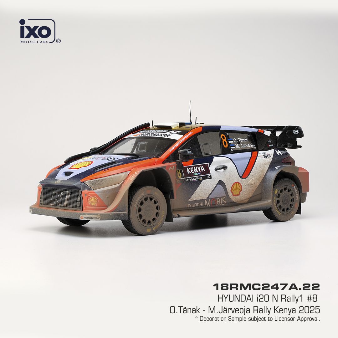 1:18 Ixo - Hyundai i20 N Rally1, Safari Rallye Kenia, 2025, #8 O. Tänak