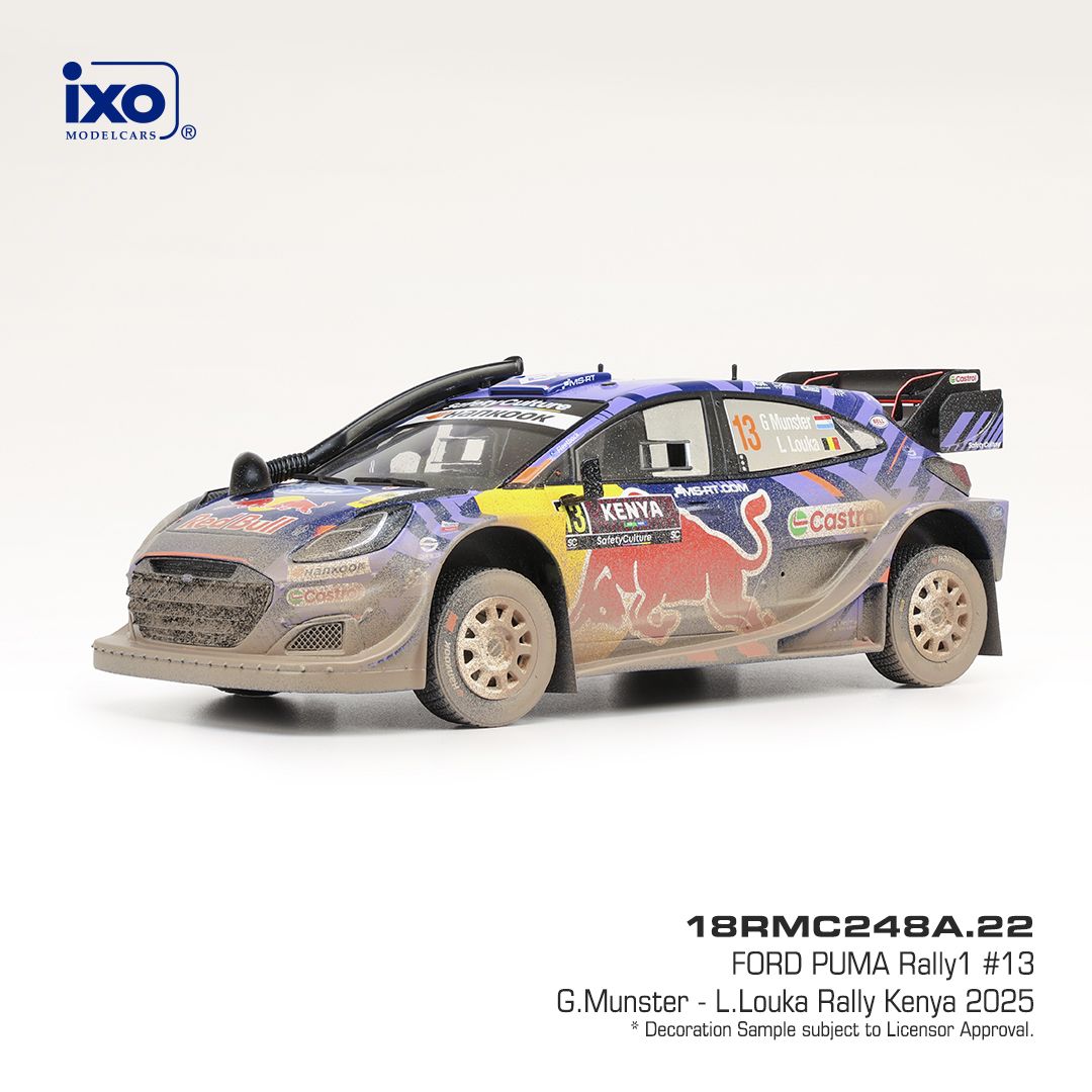 1:18 Ixo - Ford Puma Rally1, Safari Rallye Kenia, 2025, #13 G. Munster