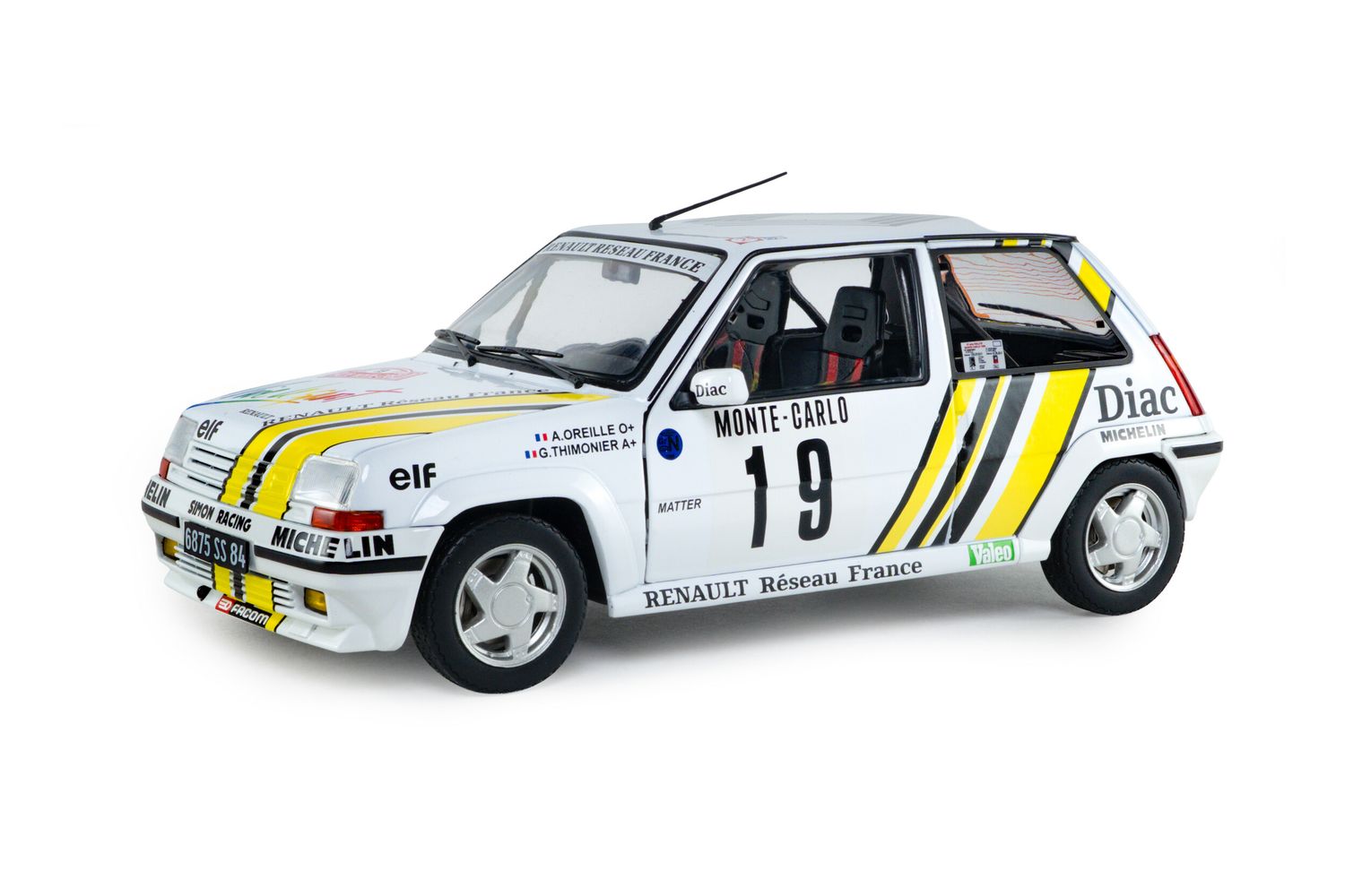 1:18 Solido - Renault 5 GT Turbo Mk2 #19 Rally Monte Carlo 1989 A. Oreille