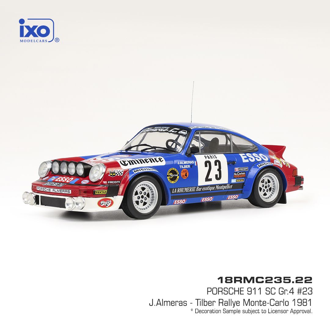 1:18 Ixo - Porsche 911 SC Gr.4, Rally Monte Carlo, 1981, Almeras, #23, J. Almeras - C. Tilber