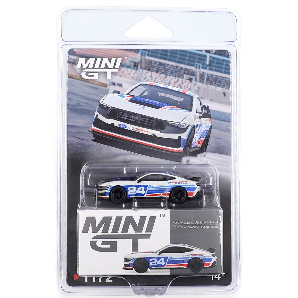 1:64 Mini GT - 2025 Ford Mustang Dark Horse #24 Ford Performance Racing School *Blister packaging* 1:64 Mini GT - 2025 Ford Mustang Dark Horse #24 Ford Performance Racing School *Blister packaging*