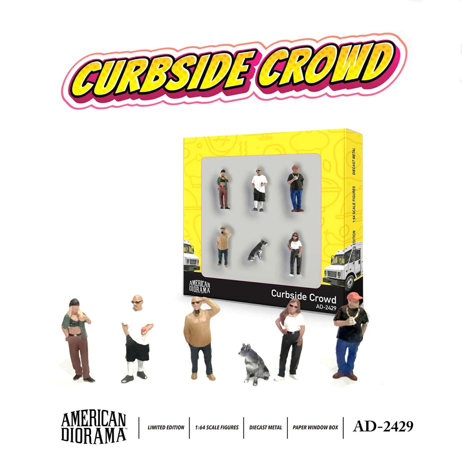 1:64 American Diorama - Figure set - Curbside Crowd