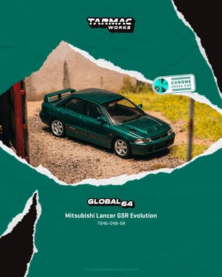 1:64 Tarmac - Mitsubishi Lancer GSR Evolution, green metallic 1:64 Tarmac - Mitsubishi Lancer GSR Evolution, green metallic