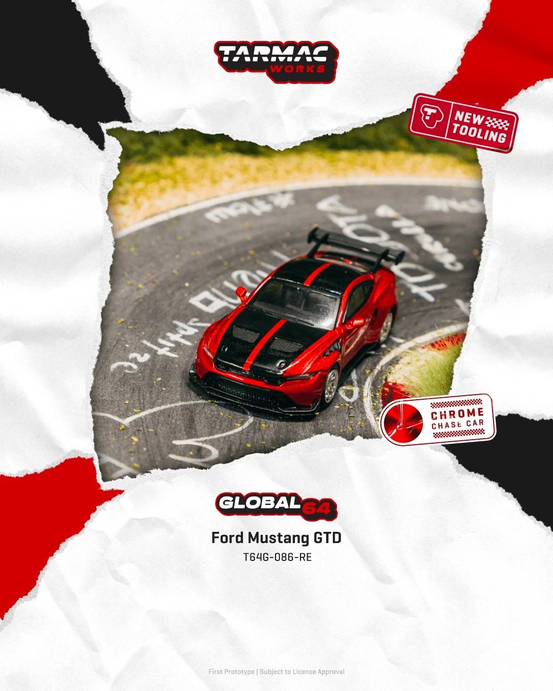 1:64 Tarmac - Ford Mustang GTD, red