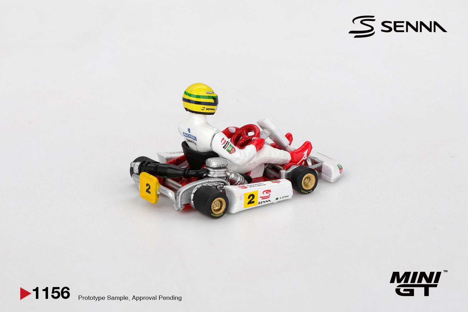 1:64 Mini GT - 1993 Senna Kart Formula K #2 Ayrton Senna Da Silva Masters Of Paris-Bercy