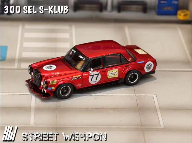 1:64 Street Weapon - Mercedes-Benz 300SEL, red pig