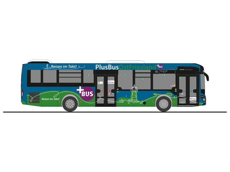 1:87 Rietze - MAN Lions Intercity LE, DB Weser-Ems-Bus - PlusBus OstFriesland 1:87 Rietze - MAN Lions Intercity LE, DB Weser-Ems-Bus - PlusBus OstFriesland