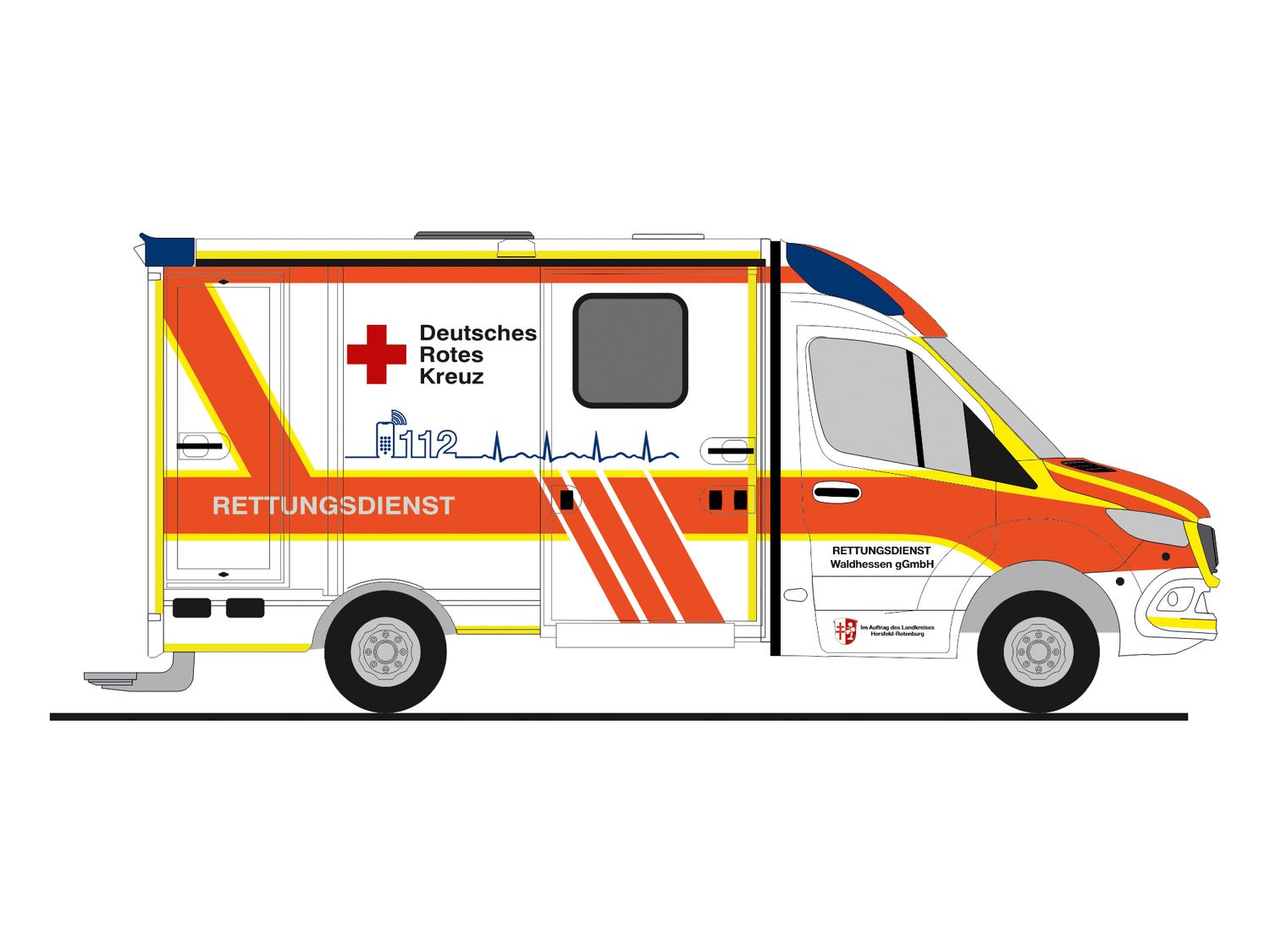 1:87 Rietze - System Strobel RTW, 2018, Rettungsdienst Waldhessen Bad Hersfeld
