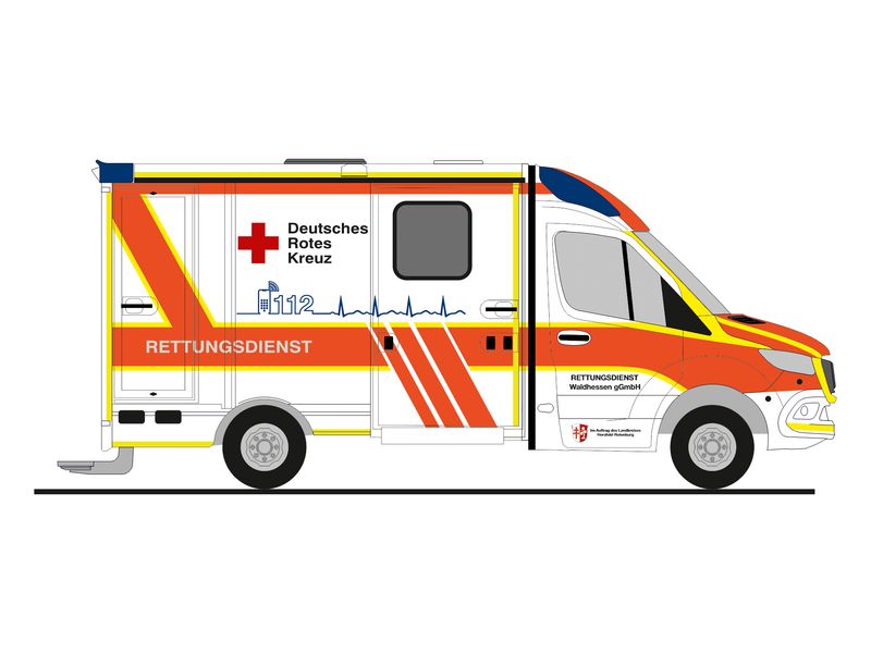 1:87 Rietze - System Strobel RTW, 2018, Rettungsdienst Waldhessen Bad Hersfeld 1:87 Rietze - System Strobel RTW, 2018, Rettungsdienst Waldhessen Bad Hersfeld