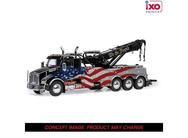 1:64 Ixo USA - Kenworth T880 Wrecker, black with American flag