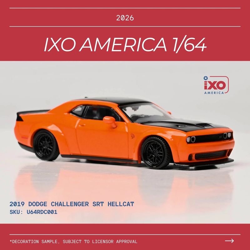 1:64 Ixo USA - 2019 Dodge Challenger SRT Hellcat, Go Mango