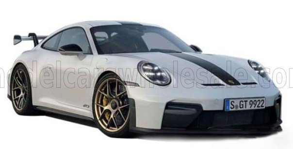 1:43 Bburago - 2025 Porsche 911 992 GT3 Weissach Package White Green