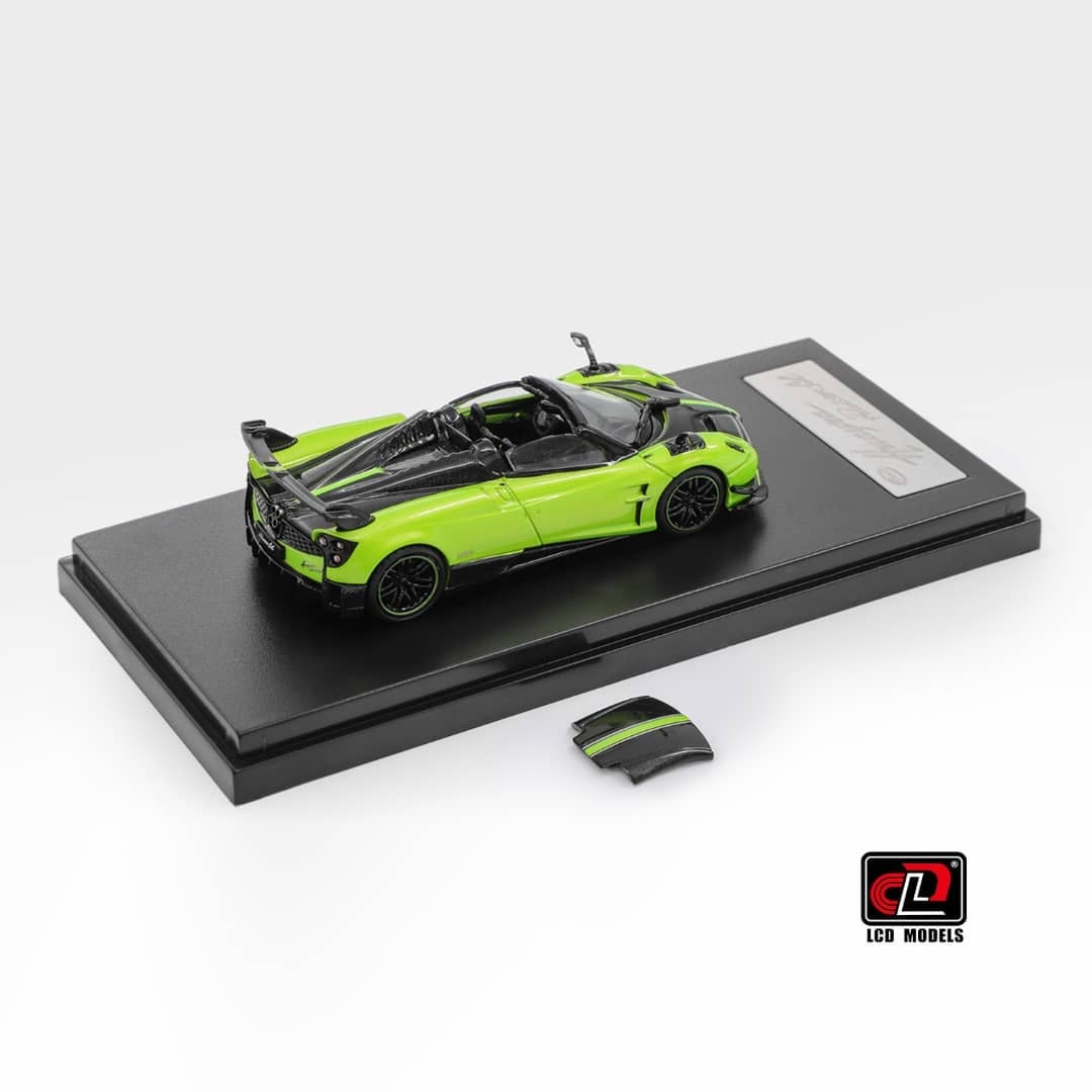 1:64 LCD Models - 2017 Pagani Huayra BC Roadster Green Black