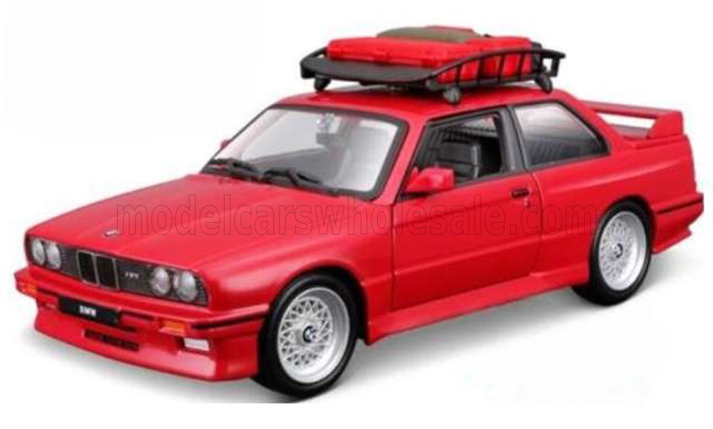 1:24 Bburago - 1988 BMW E30 M3 Red *With Roof Pack*